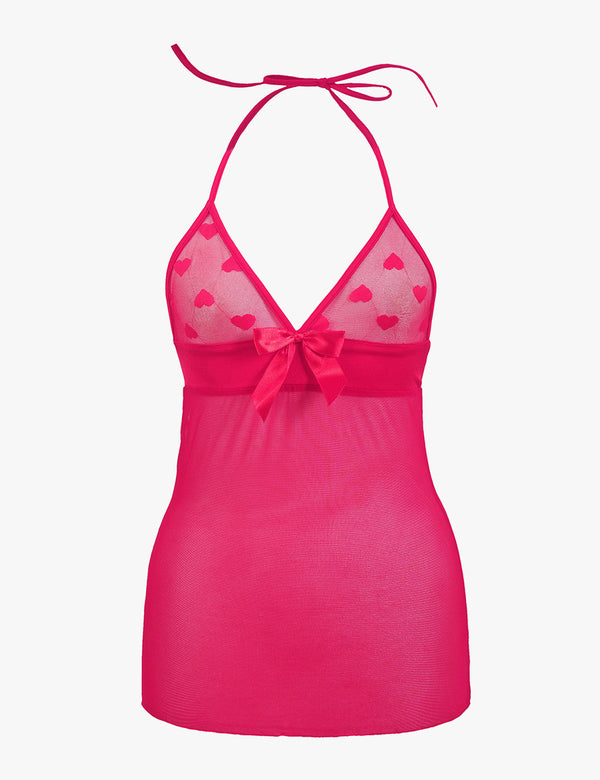 Red frill bikini set